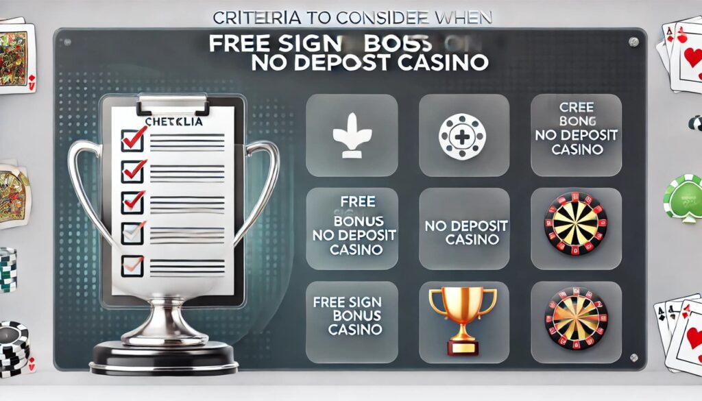 Criteria to Consider When Choosing a Free Signup Bonus No Deposit Casino