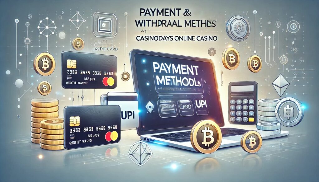 Payment and Withdrawal Methods at CasinoDays Online Casino